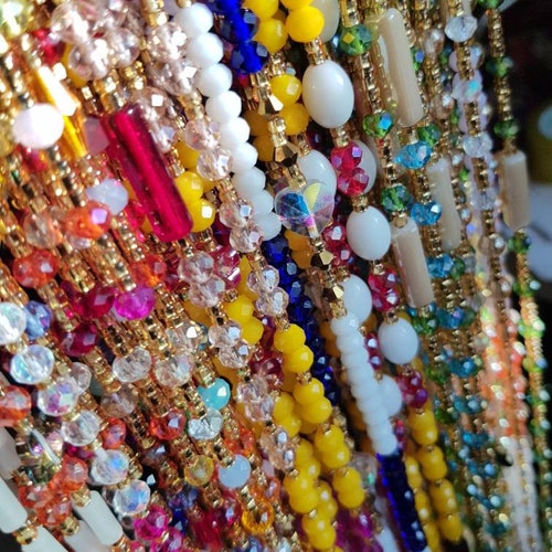 Luxurious shops African crystal belly beads for bulk purchase