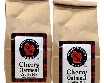 Cherry Oatmeal Cookie Mix, 16oz. (Pack of 2) - Just Like Grandma's Homemade Recipe. Fantastic Dessert for Family, Friends & Entertaining