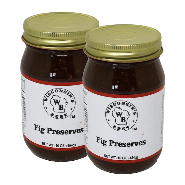 Wisconsin&#39;s Best - PRESERVES & JELLY - Fig Preserves 16oz. (2 Pack)