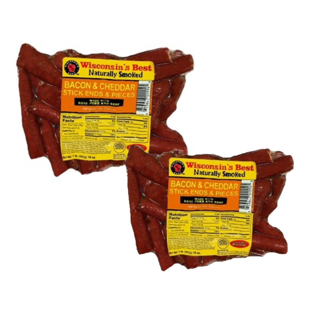 Wisconsin Snacks WISCONSIN'S BEST - Bacon & Cheddar Cheese Snack Stick Ends and Pieces ...