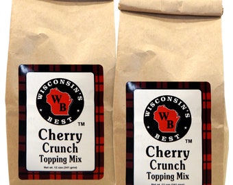 Cherry Crunch Topping Mix, 12oz. (Pack of 2) - Taste's Just Like Grandma's Homemade Recipe. Fantastic for Breakfast or Dessert