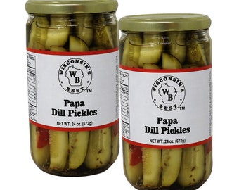 Wisconsin's Best - Papa Dill Pickles (24 oz. 2 Pack) Just Like Grandma's Homemade, Full of Flavor and a Bit Spicy.