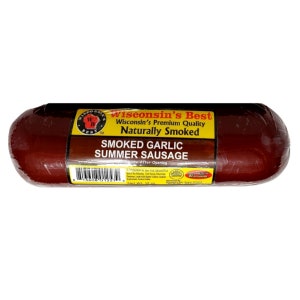 Wisconsin&#39;s Best - Smoked Summer Sausage - 12oz. | Large | Garlic Naturally Hickory Smoked Summer Sausage