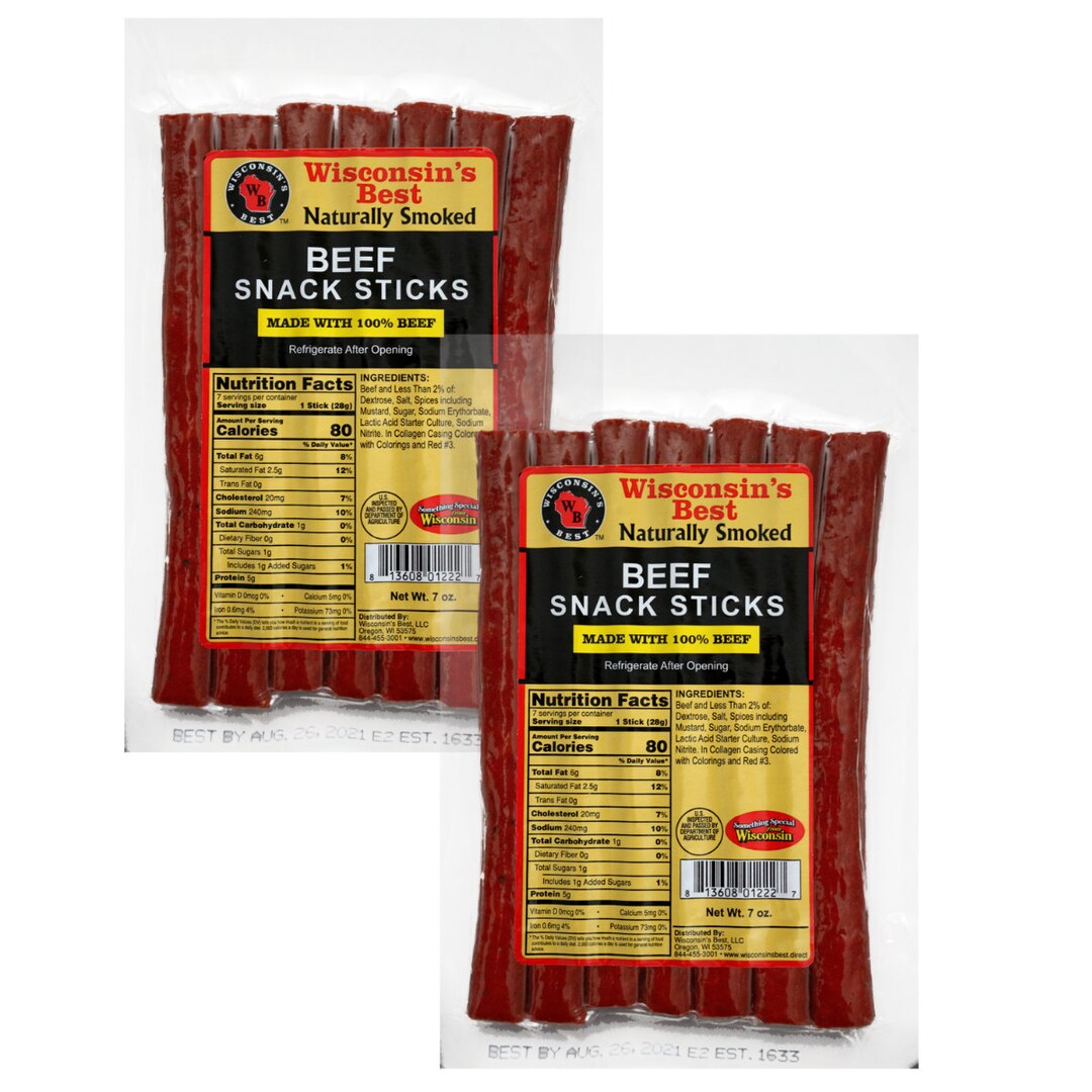 Wisconsin Snacks Wisconsin's Best and Wisconsin Cheese Company - Beef Snack Meat Sticks ...