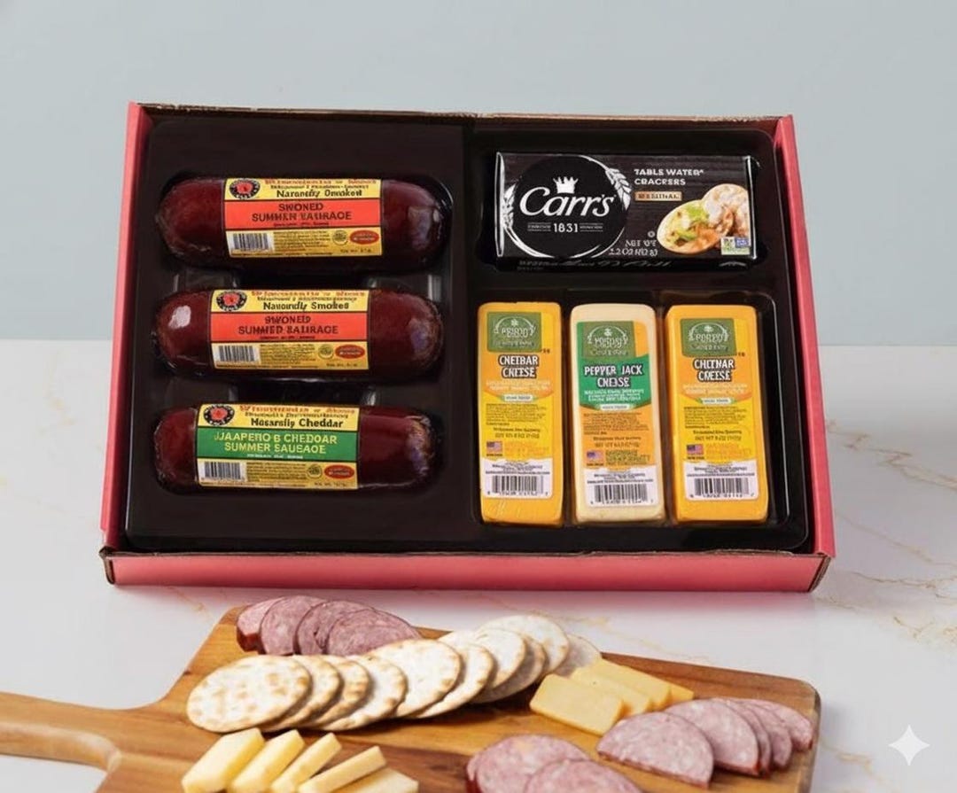 Wisconsin Cheese and Sausage Gift Box | Cheddar, Pepper Jack, Summer ...