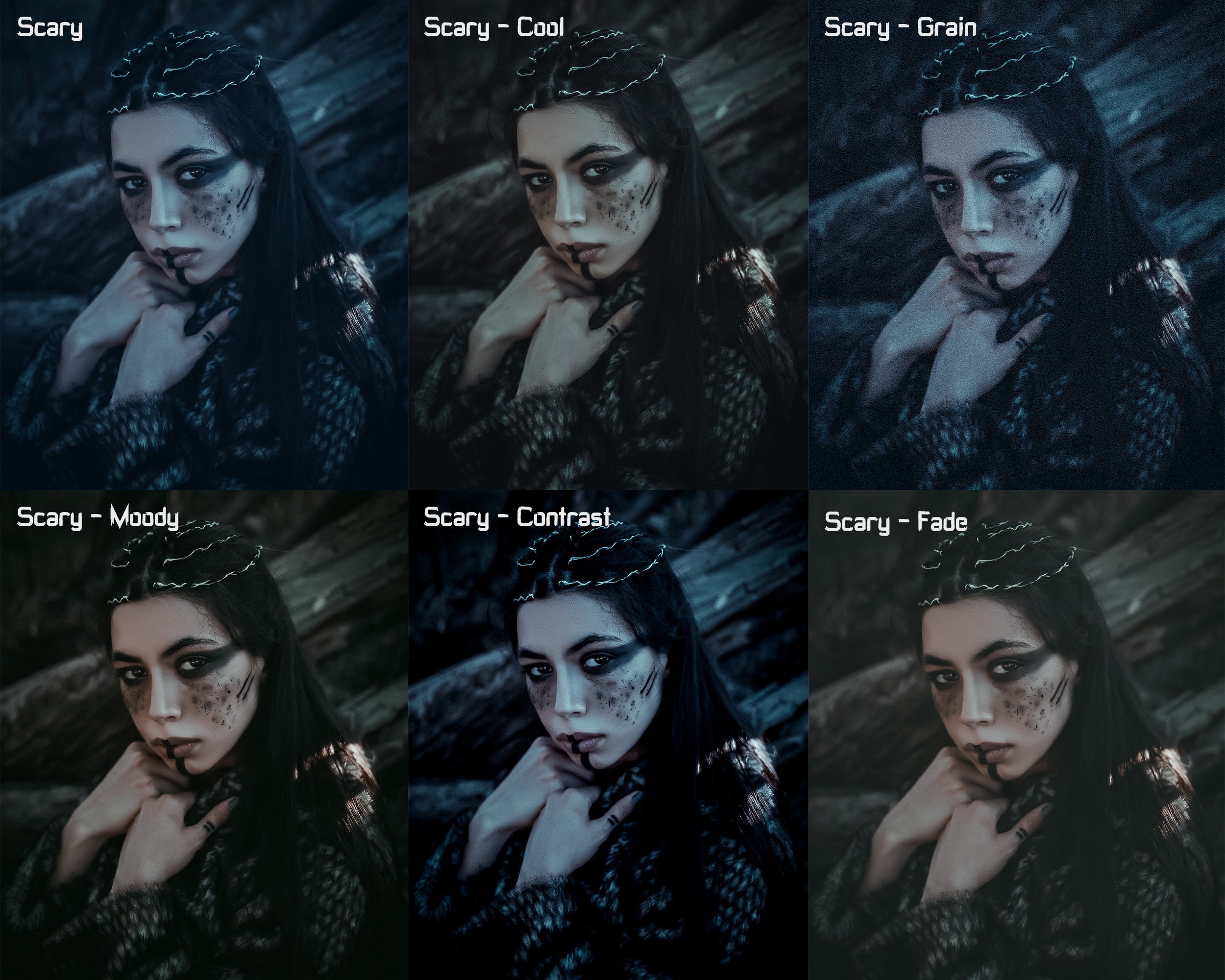 6 Scary Halloween Lightroom Presets: Moody Dark Photo Filters, Horror ...