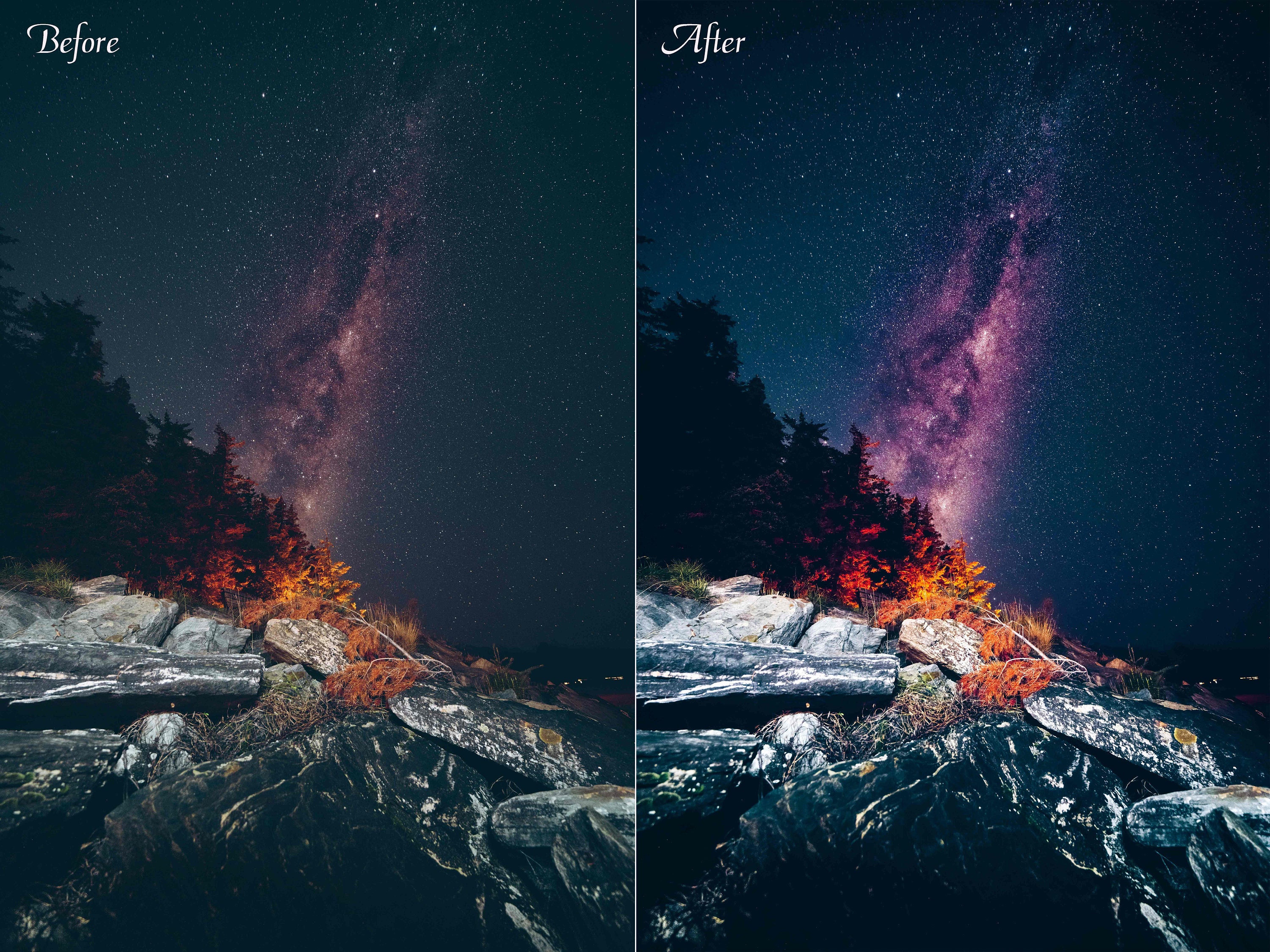 3 Astrophotography Lightroom Presets Astronomy Night Sky Etsy