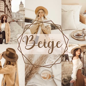 4 Beige Lightroom Presets: Warm Tones Lifestyle Soft Presets (Mobile, Desktop)