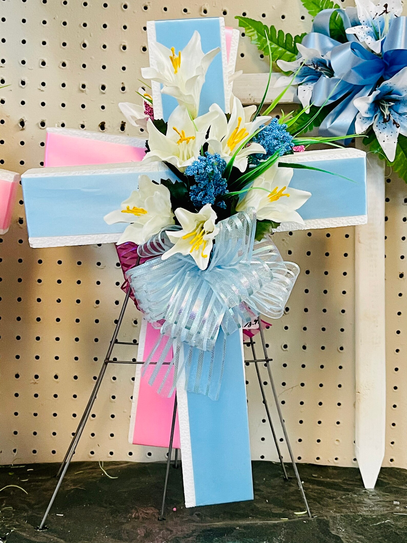 Spring Cemetery Cross Gravesite Decorations Easter Grave Etsy