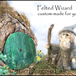 Customized Felted Wizard! Personalized Fantasy Wizard. You Choose Colors, Gemstones, Accessories, Gender. Fantasy Gift, Felt LotR-inspired