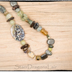 Spectacular 25&quot; Statement Necklace: Jasper and Dendritic Moss Agate ~ Handmade Original Gemstone Necklace ~ Unique Gift for Her ~ Woman Gift