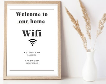 Wifi Printable| Instant Download| Wifi Sign| Wifi Sign Template| Wifi Password Printable| Wifi Sign Digital Download| Wifi Sign Printable