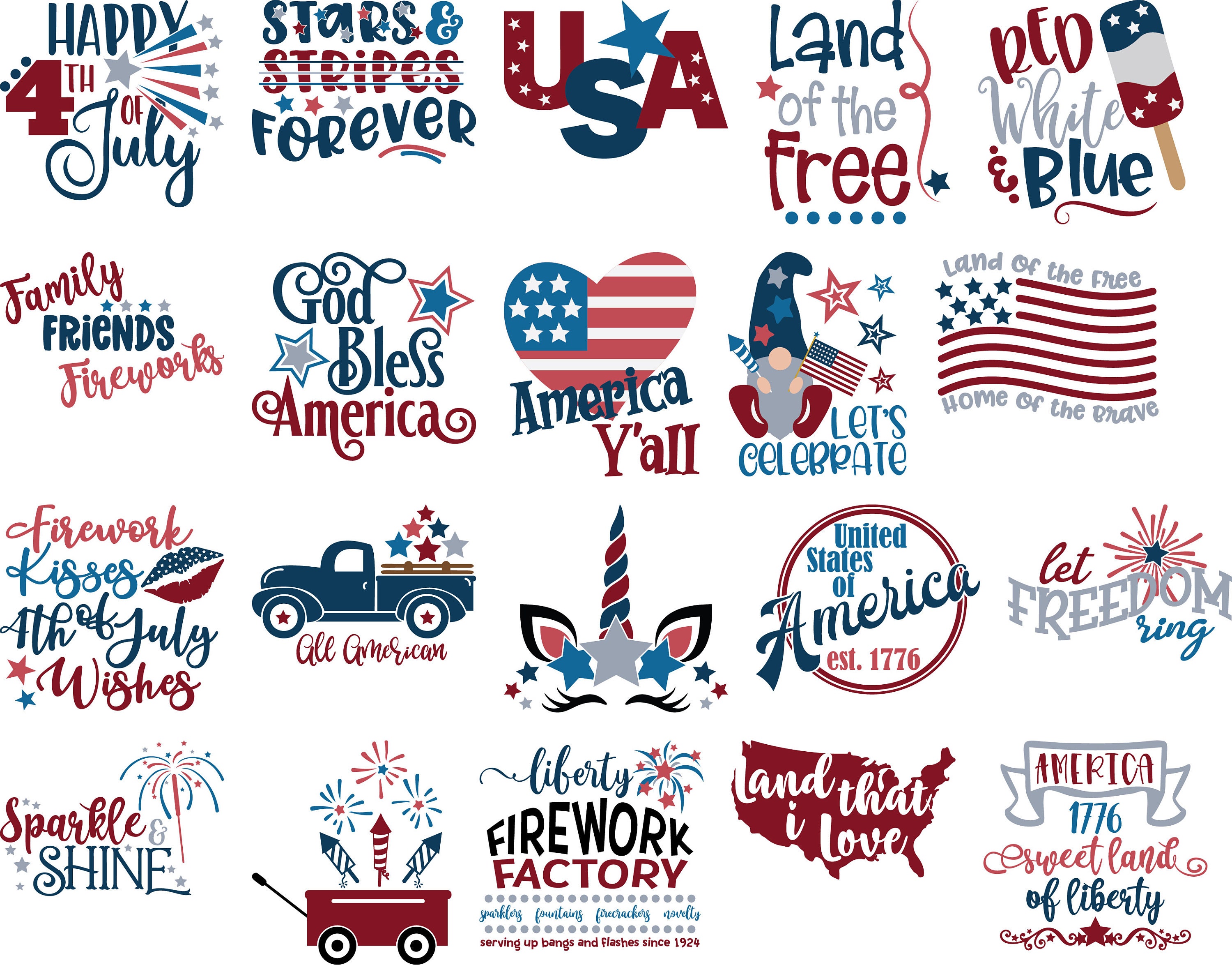 PDF Bundle, 4th of July Printable,