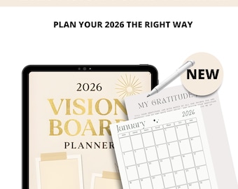 2026 Vision Board Planner | Goal Setting Planner 2026 | Manifestation Planner | Vision Board Workbook | Printable Planner | New Year Planner