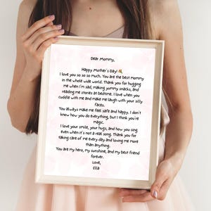 Carta para mamá, Carta para mamá, Imprimible para mamá, Imprimible para mamá, Regalo para el Día de la Madre, Descarga instantánea, Tarjeta para mamá