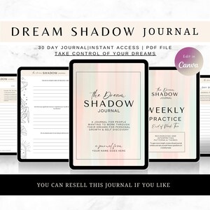 Dream shadow journal| Shadow work journal|  Self-discovery journal| Dream Tracker| Spiritual Journal| Personal Growth Journal| Mindfulness