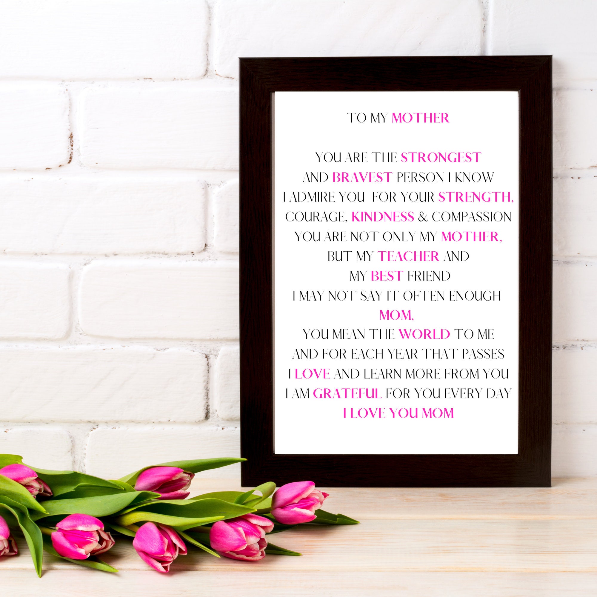 Digital Print Mothers Day| Mom Printable| Mothers Day Gift| Gift for ...