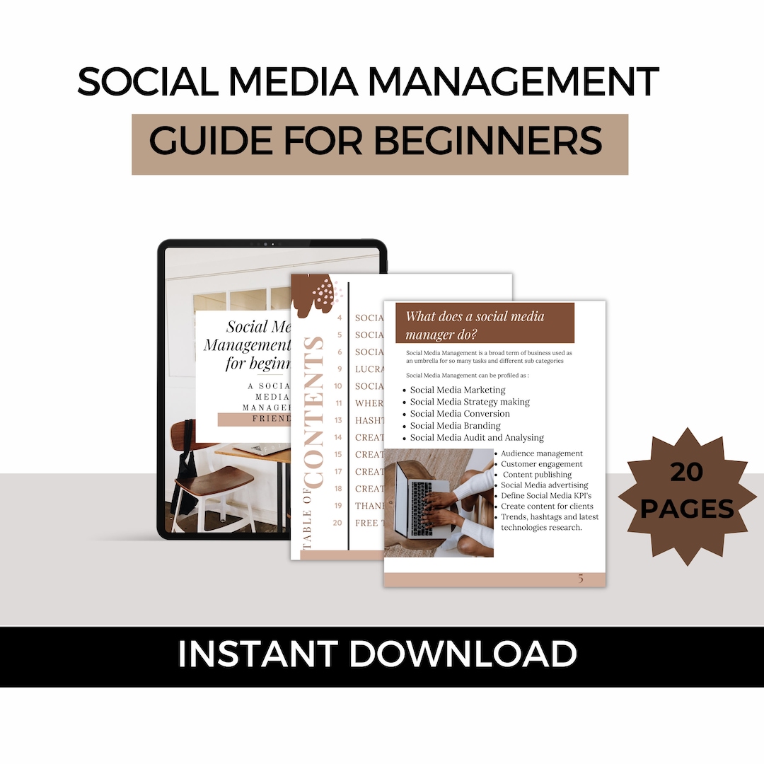 Social Media Management Guide for Beginners, Social Media Manager ...