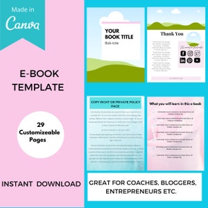 Ebook Template for Canva, Workbook Canva Template for Course Creators, Worksheet Template, Ebook Templates, Canva Templates