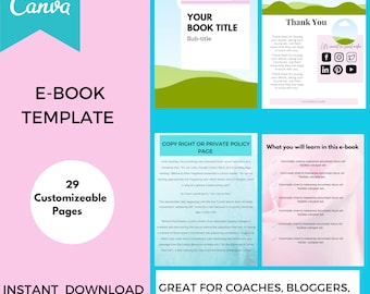 Ebook Template for Canva, Workbook Canva Template for Course Creators, Worksheet Template, Ebook Templates, Canva Templates