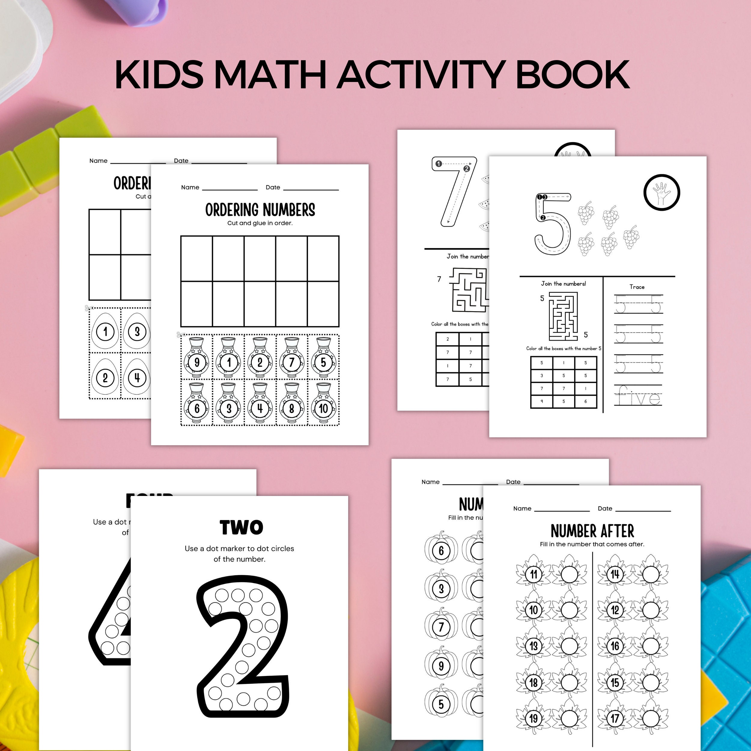 Kids Math Activity Book, Math Activity Book for Kids, Kids Activity ...