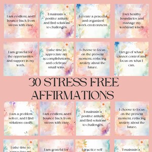 Stressvrije dagaffirmaties| Dagelijkse affirmatiekaarten| Affirmatiessjablonen| Moederbevestigingskaarten| Bevestigingskaarten afdrukbaar