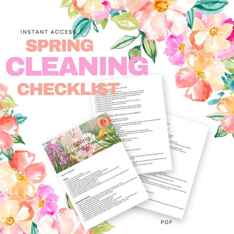 Spring Cleaning Email List Spring Cleaning Checklist Printable| Cleaning Checklist| Home Cleaning ...