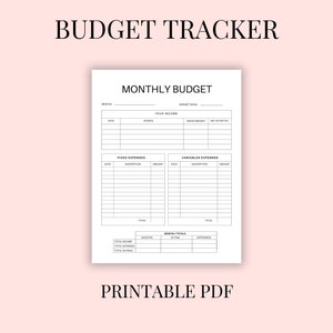 Monthly Budget Tracker| Financial Printable| |Finance Bundle|Budget Template| Income Tracker | Expenses| Financial Template PDF