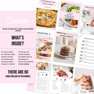 Recipe Book, Cookbook template canva, recipe template canva, Cookbook Recipe Template, Cookbook ebook template, Canva cookbook template