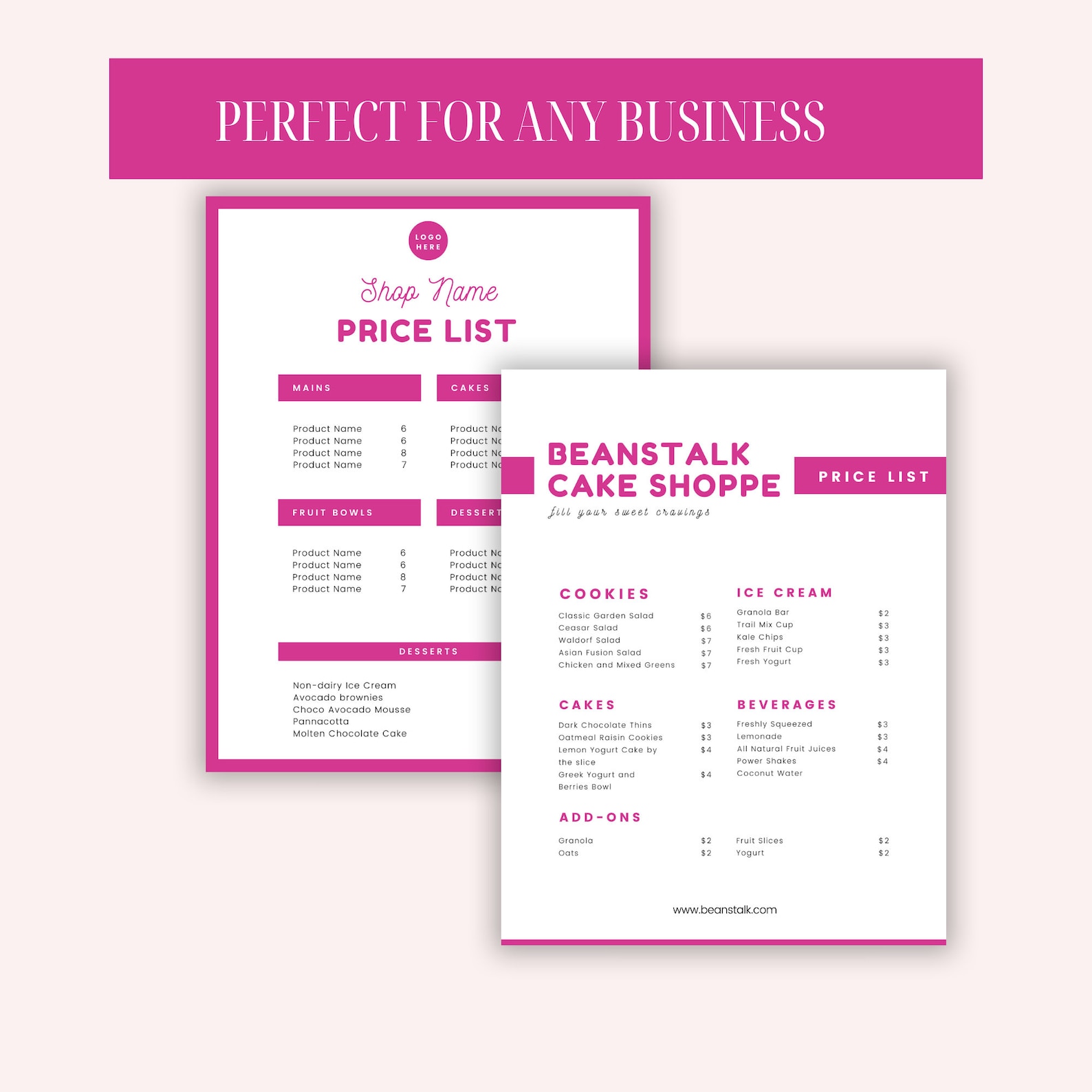 Price List Template Editable Canva Price List Template Price - Etsy