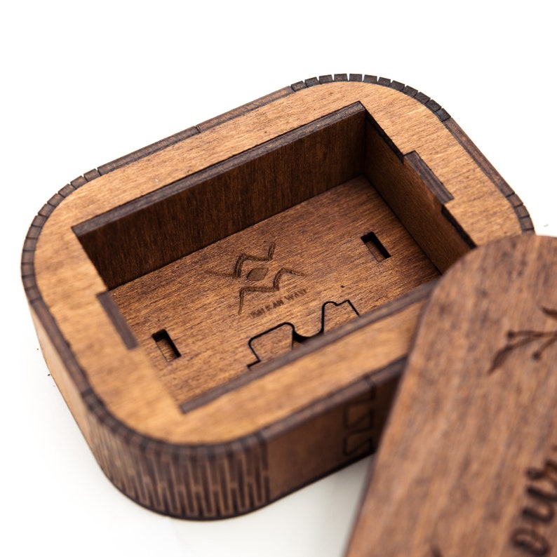 Personalized Wooden Business Card Holder Box Engraved Etsy