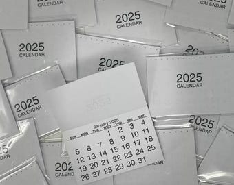 2025 Calendar Tabs Insert Mini String Tear Off Pads Month to View Made In UK