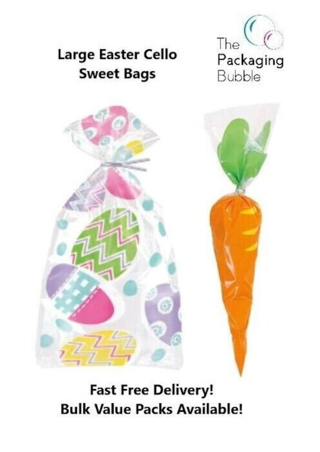 Easter Egg Carrot Cellophane Bags Treat Sweet Party Favour Cello Bag Egg Hunt Etsy