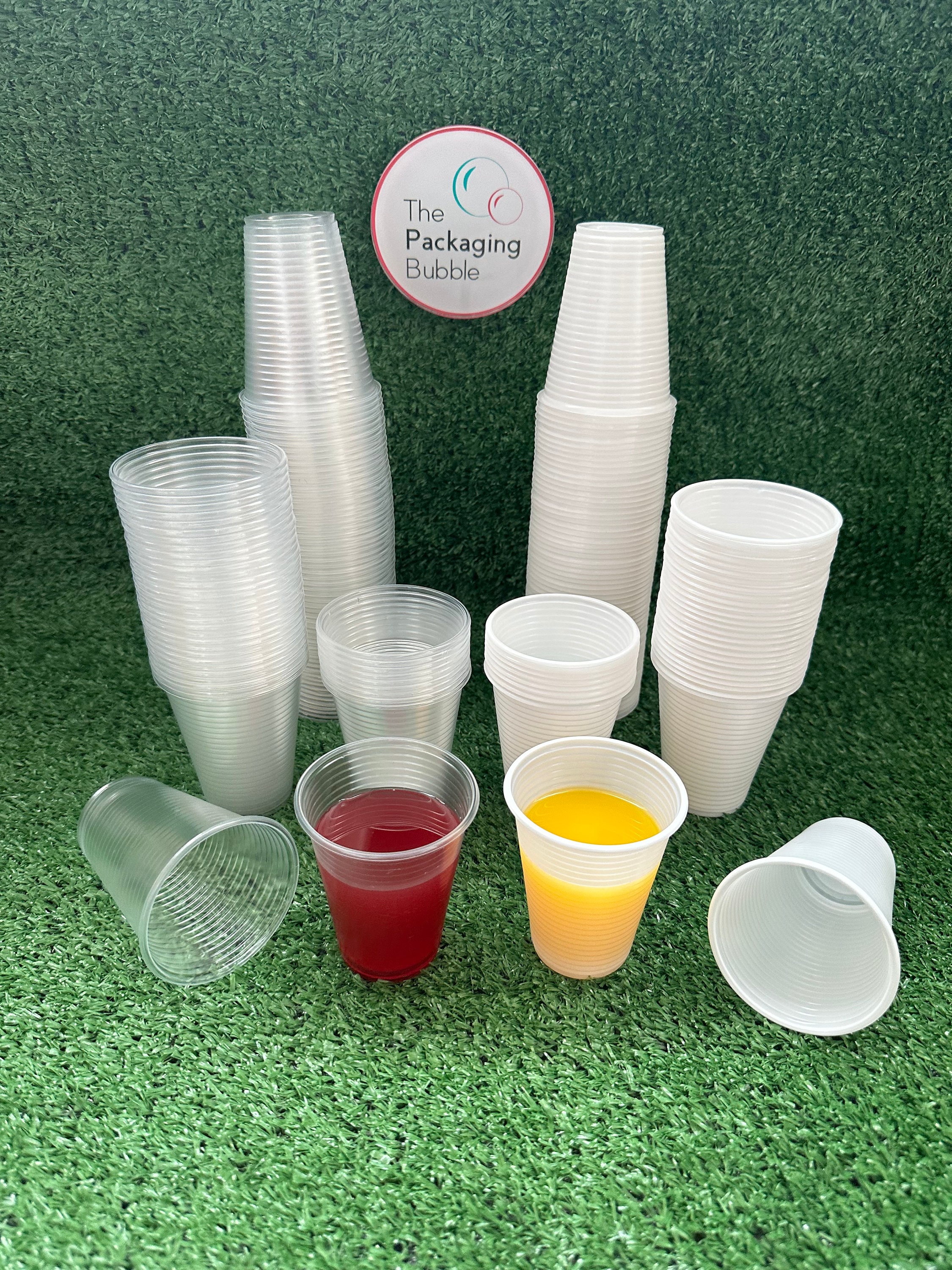 Balsacircle 10 Clear 5 oz Plastic Disposable Coffee Cups Handle Wedding