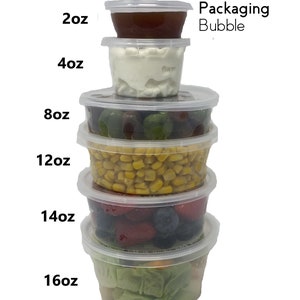 Round Food Containers with Lids - Microwavable Plastic Pots, Takeaway  Sauce Dip