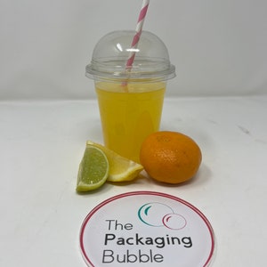 12oz Plastic Smoothie Milkshake Disposable Cups with Lids