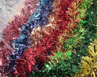 Tinsel Chunky 2M 6.5 FT Christmas Tree Decoration Garland Festive Xmas Colours