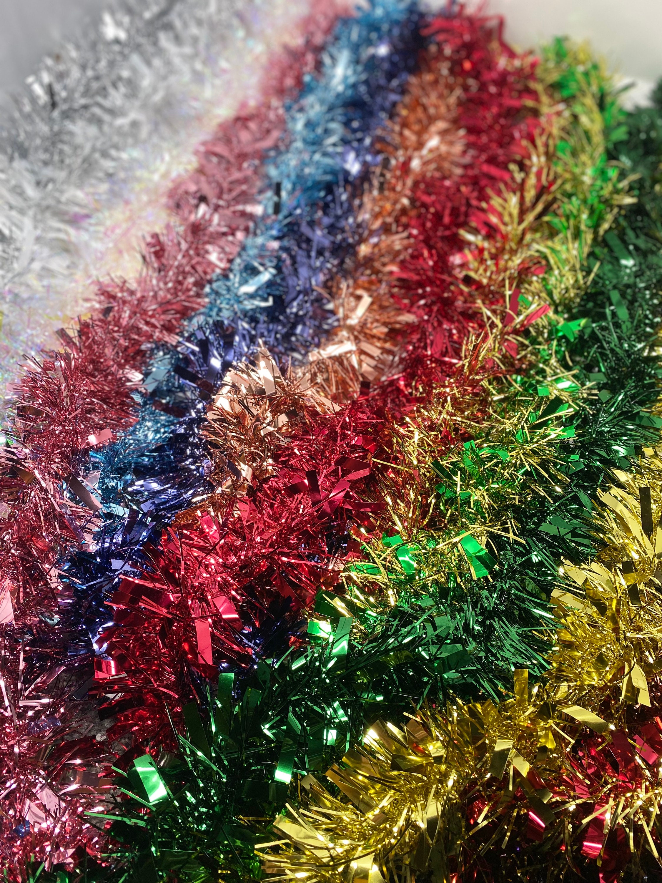 Tinsel Chunky 2M 6.5 FT Christmas Tree Decoration Garland Festive Xmas Colours