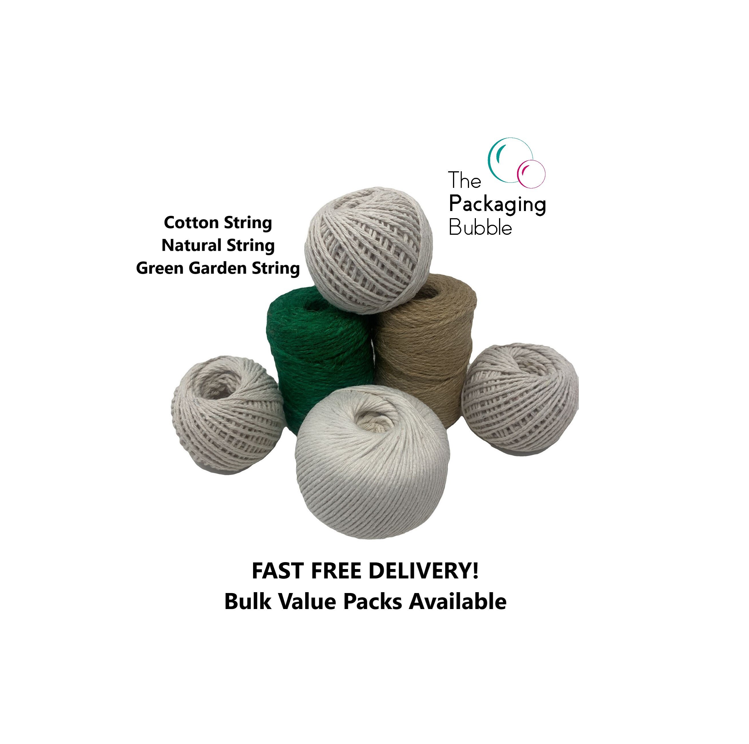 Garden Twine Plants Flowers Easy To Cut String Strong Outdoor Gift Natural 60m