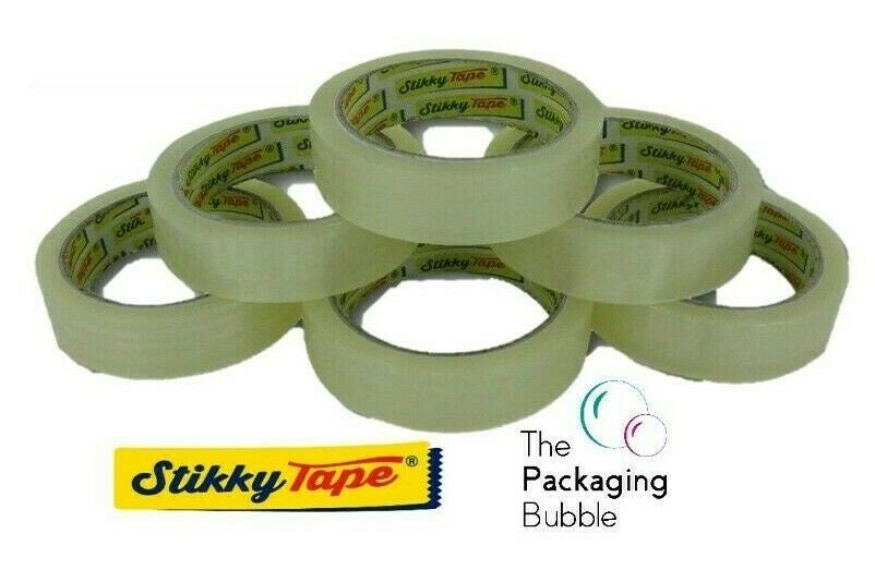 CELLOTAPE ROLLS TAPE 1 x 66m CLEAR PARCEL PACKAGING ROLL BOXES