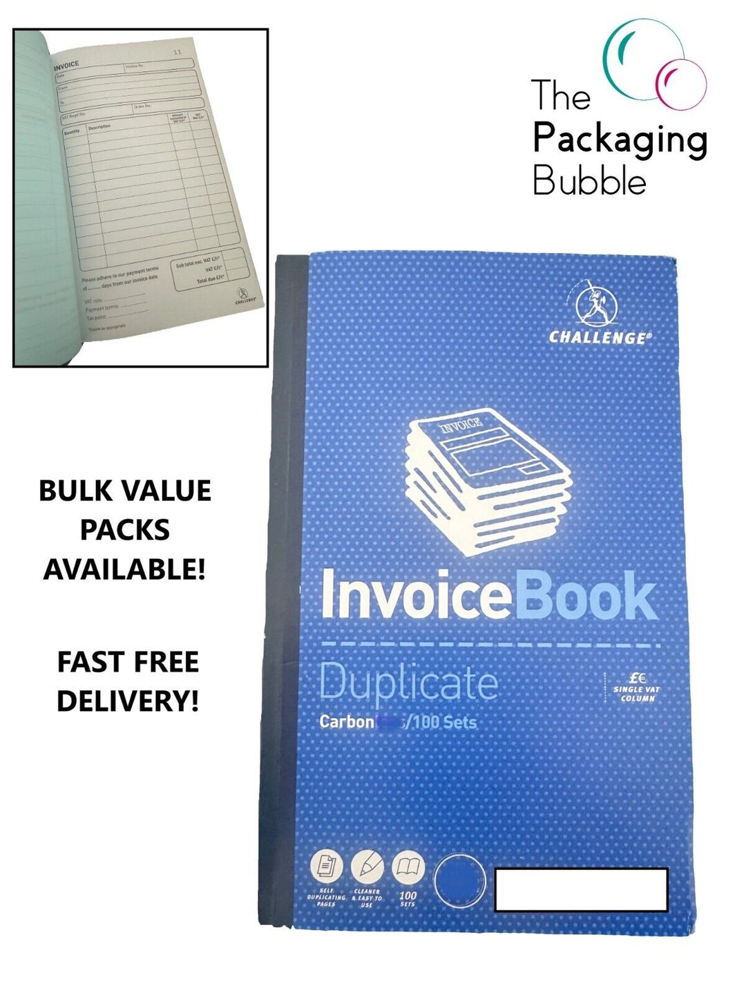 Invoice Book Full Size A5 Receipt Book Pad Carbonless Sheets Numbered ...