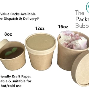 Bicchieri da zuppa con coperchio Contenitori per gelato da asporto Ciotole monouso Carta Kraft