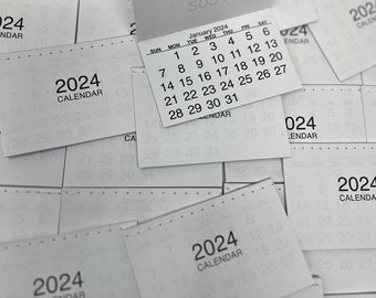 2024 Calendar Tabs Insert Mini String Tear Off Pads Month to View Made In UK