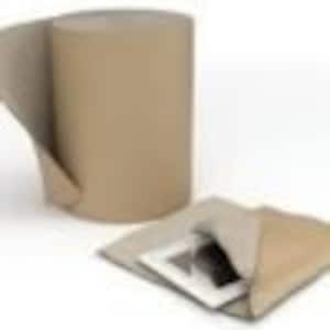 May include: A roll of brown packing paper with a piece of paper wrapped in it. The packing paper is used for protecting items during shipping.