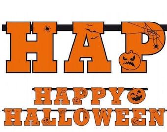 Happy Halloween Banner: Reusable Pumpkin Garland, 2m