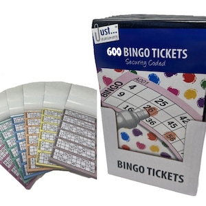 600 jumbobingotickets, veiligheidscode, geperforeerde bingo voor leuk spel