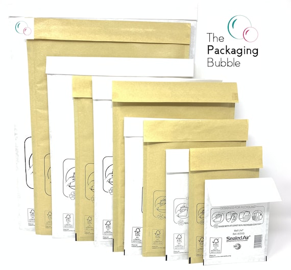 Mail Lite Padded Envelopes Bags White and Gold All Sizes and Quantities 