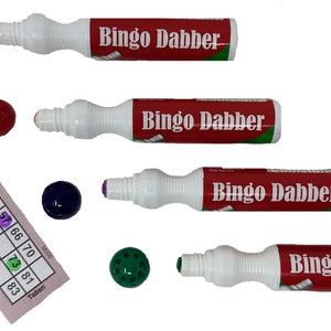 Bingo Dabbers Large Marker Pens Red Blue Green Purple Games Ticket Non Drip