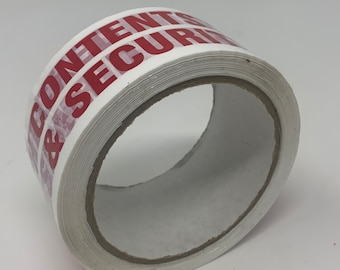 Contents Checked Security Sealed Packaging Parcel Packing Tape Strong 50mm x 66m
