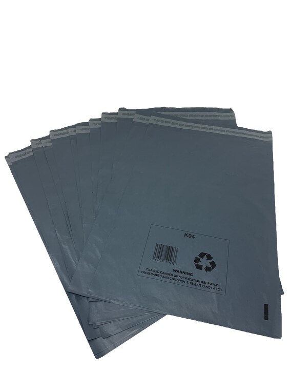 Packy Grey Self-Seal Mailing Bags - 500 Pack, 17"x24" Polyethylene Shipping Bags For Clothes, Parcels, Documents | Waterproof & Tear Proof